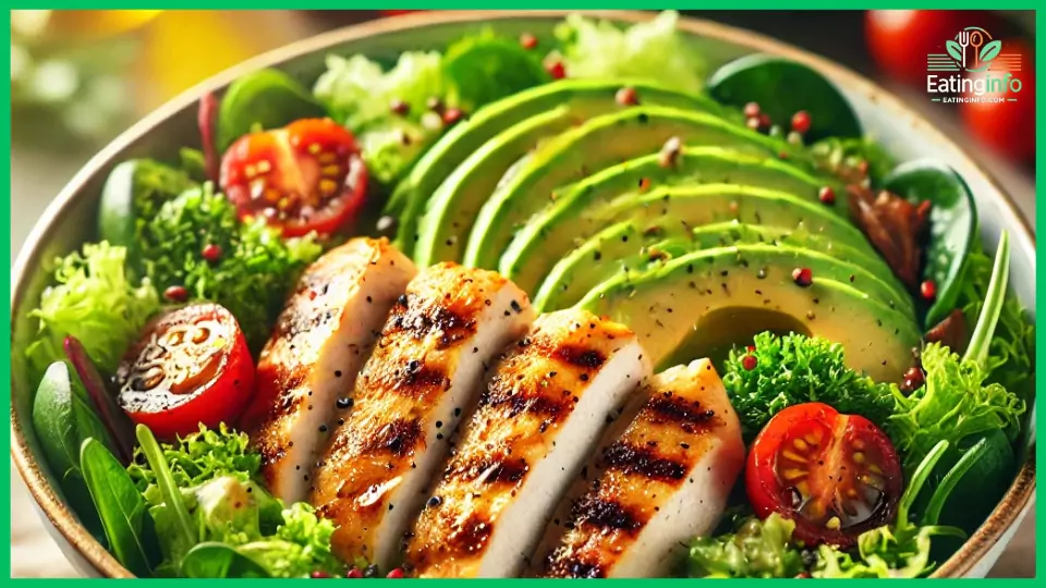 Fresh & Flavorful Avocado Salad with Grilled Chicken
