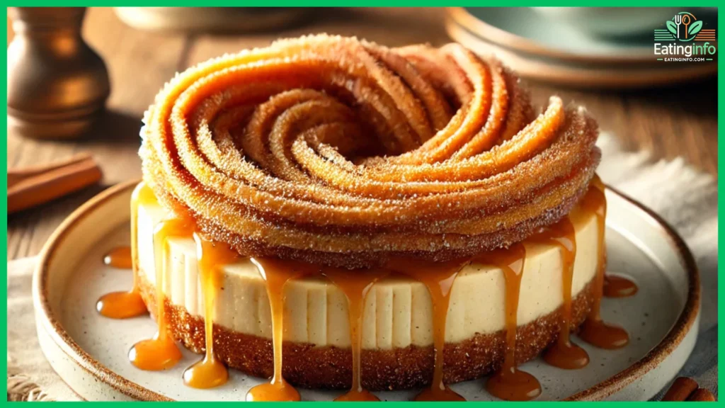 A luscious Churro Cheesecake with a golden, crispy cinnamon-sugar crust and a rich, creamy cheesecake center. Drizzled with warm caramel and dusted with cinnamon, this indulgent dessert is the perfect balance of crunch and creaminess. A true delight for any sweet tooth! 🍰✨